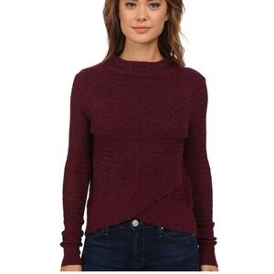 Free People Boho Wrap Sweater. Size XS. Color: Burgundy.